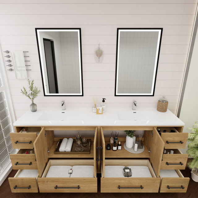Victoria 84" Solid Wood Bath Vanity, Double Sink - Transitional - Bathroom Vanities And Sink ...