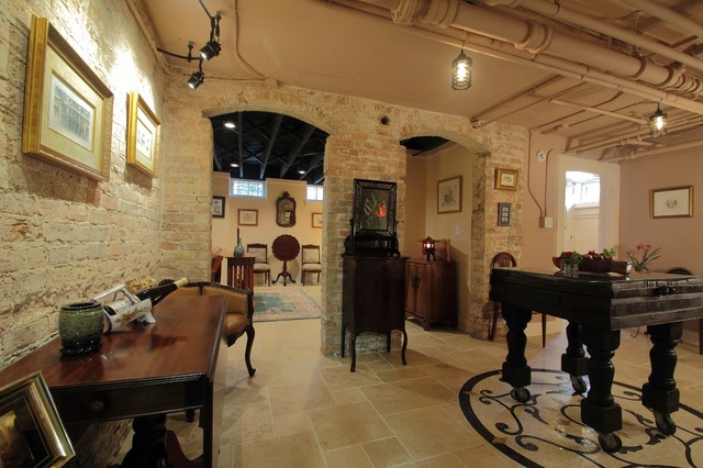 Basement Wine Cellar Tasting Room And Tv Room Industrial