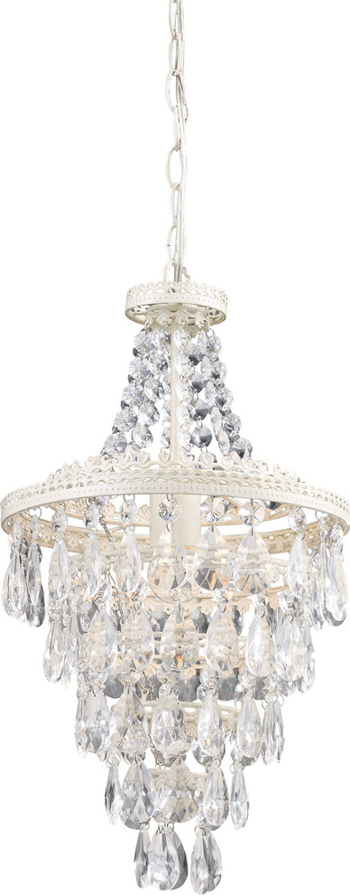 Clear Crystal Pendant Lamp, Antique White,Clear