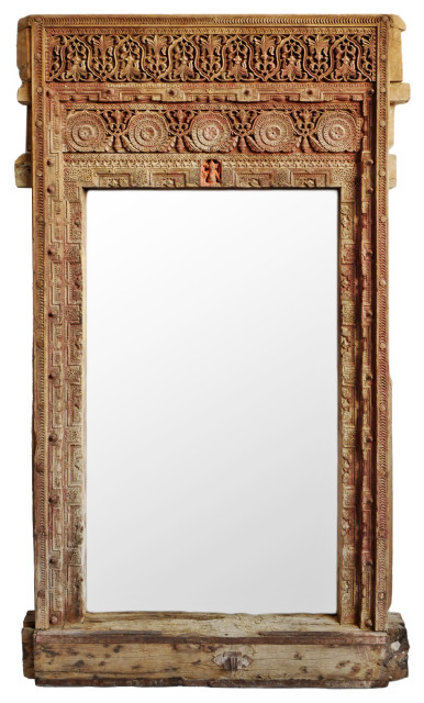 Consigned Rajasthan Full Length Mirror Asian Floor Mirrors By Design Mix Furniture Houzz - Better Homes Gardens 27 X 70 Leaner Mirror Gray Rustic