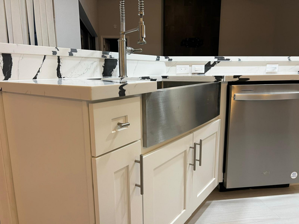 White and Grey modern kitchen