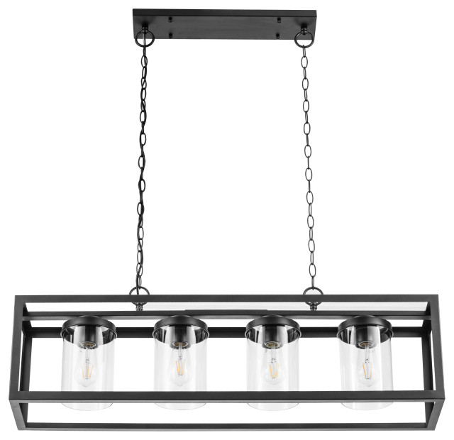 Prominence Home Sitka Linear Chandelier, 4 Light, Matte Black ...