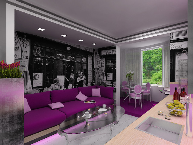 3D проект 1а комнатная квартира "Химки"