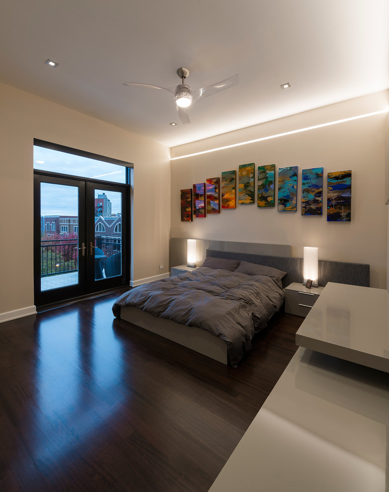 Inspiration for a contemporary bedroom remodel in Chicago