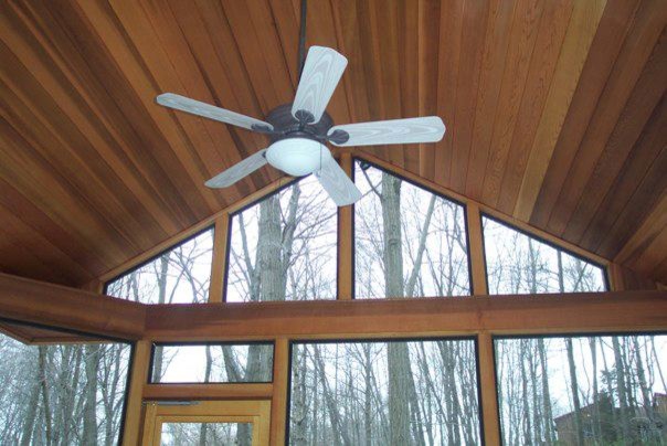 Red Cedar Screen Porch With V Joint Ceiling In Stamford Ct