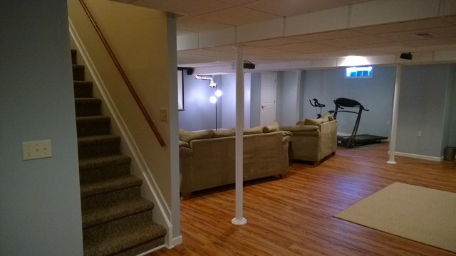 East Aurora, NY DIY Basement Finishing Project contemporary-kaellare