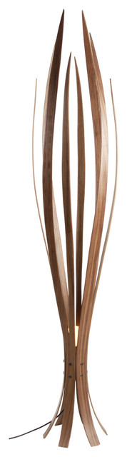 Iris Floor Light, Walnut Veneer