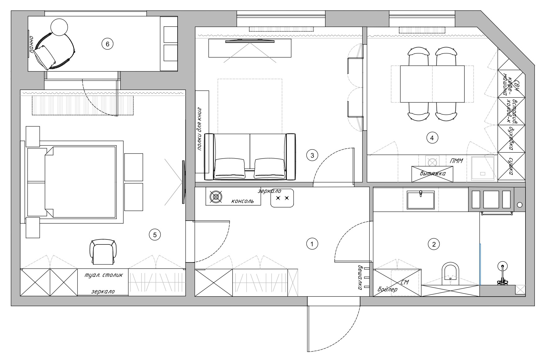 Поиск планировки: 5 вариантов + финал для евродвушки в Петербурге | Houzz  Россия