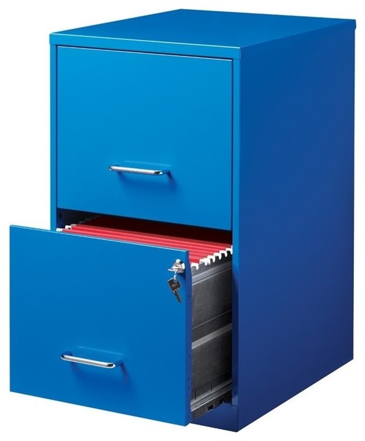 Scranton Co 2 Drawer File Cabinet In Blue Contemporary