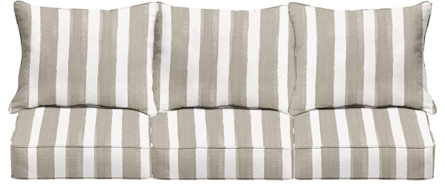 Outdoor Sofa Cushion, 3 Back Cushions and 3 Seat Cushions With Striped Pattern