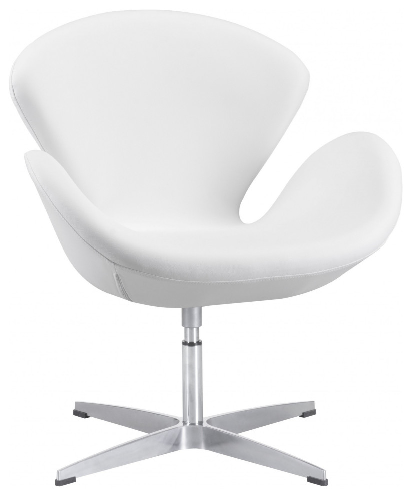 White Scoop Swivel Chair Midcentury Armchairs And Accent Chairs