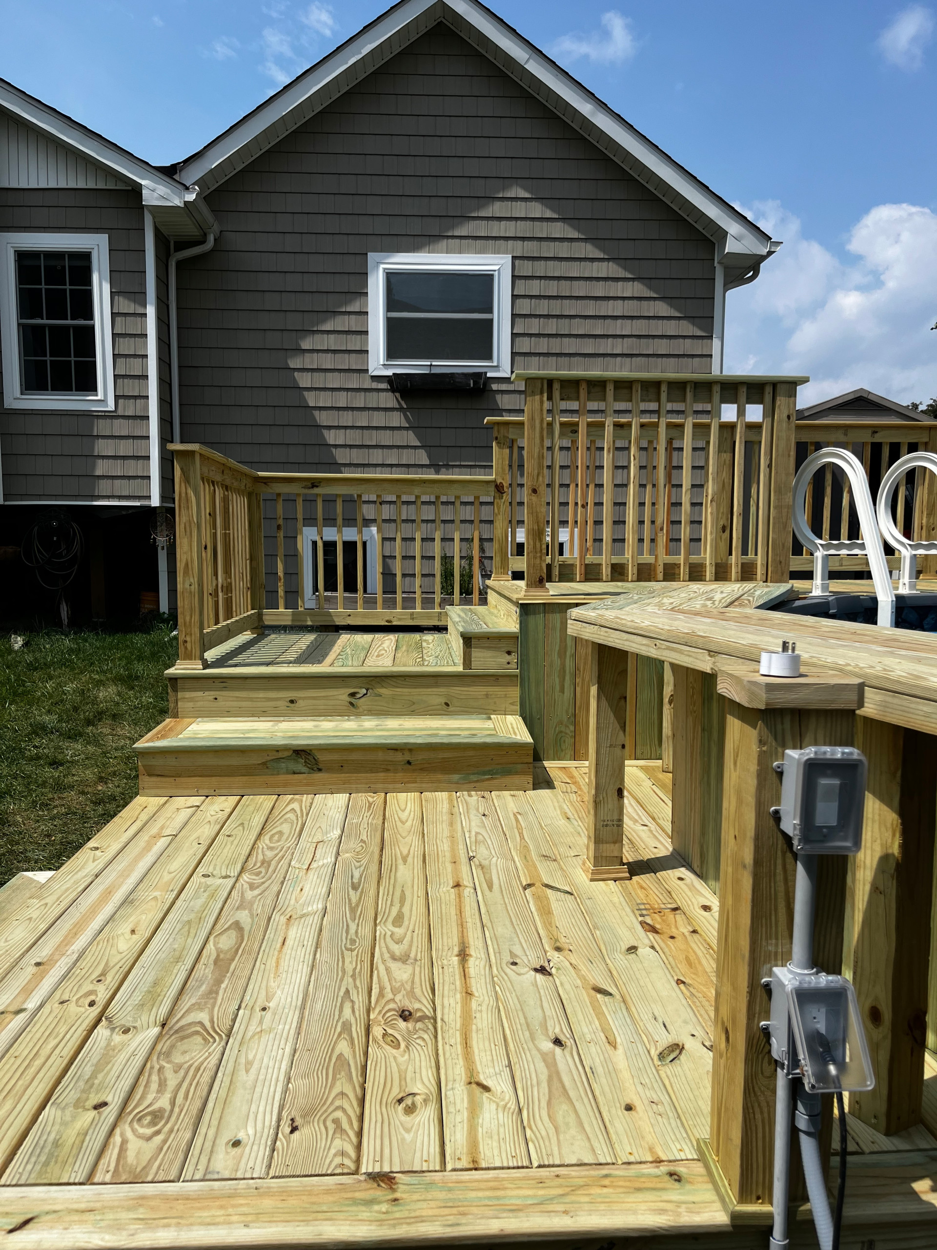 Pressure Treated Wood Pool Deck