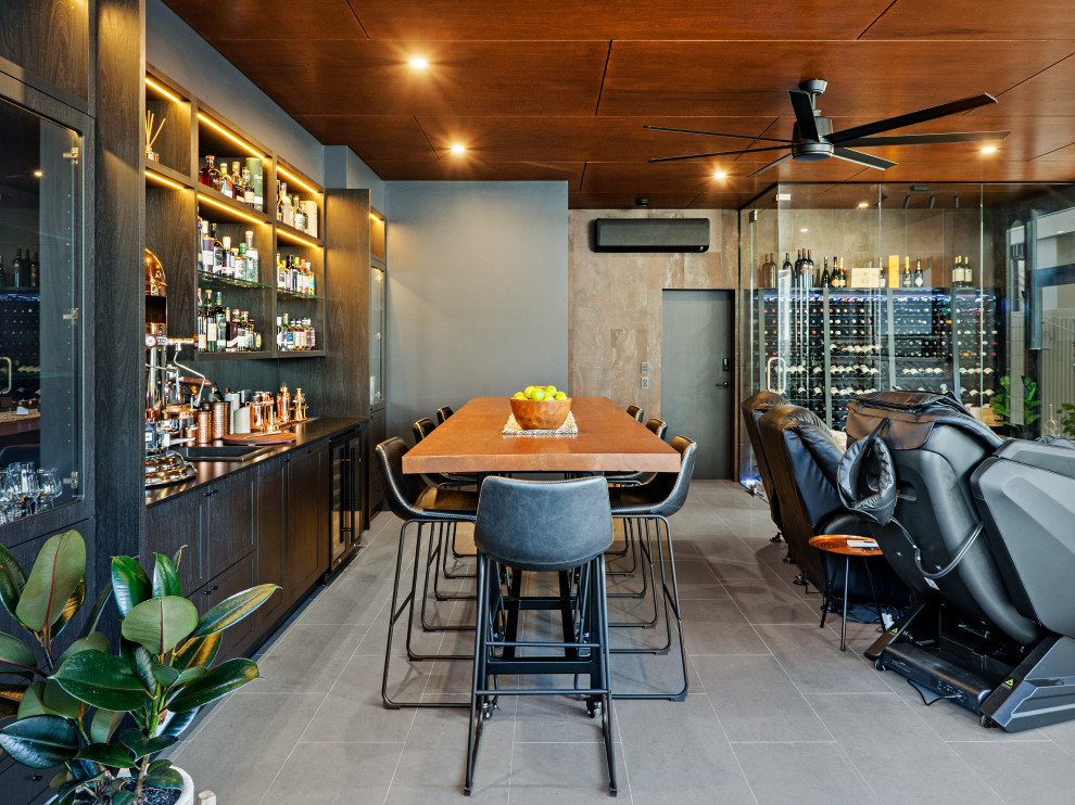 Modern wine cellar in Brisbane.