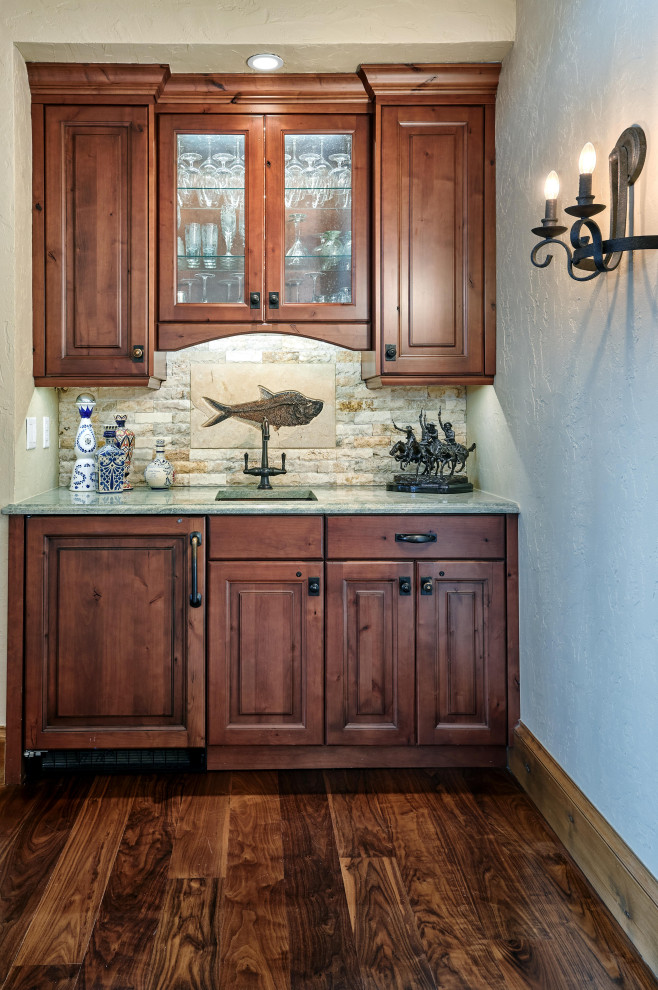 Fish fossil backsplash