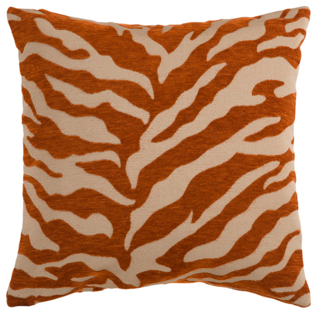 Surya Velvet Zebra 18x18x4 Tan Pillow Kit Square