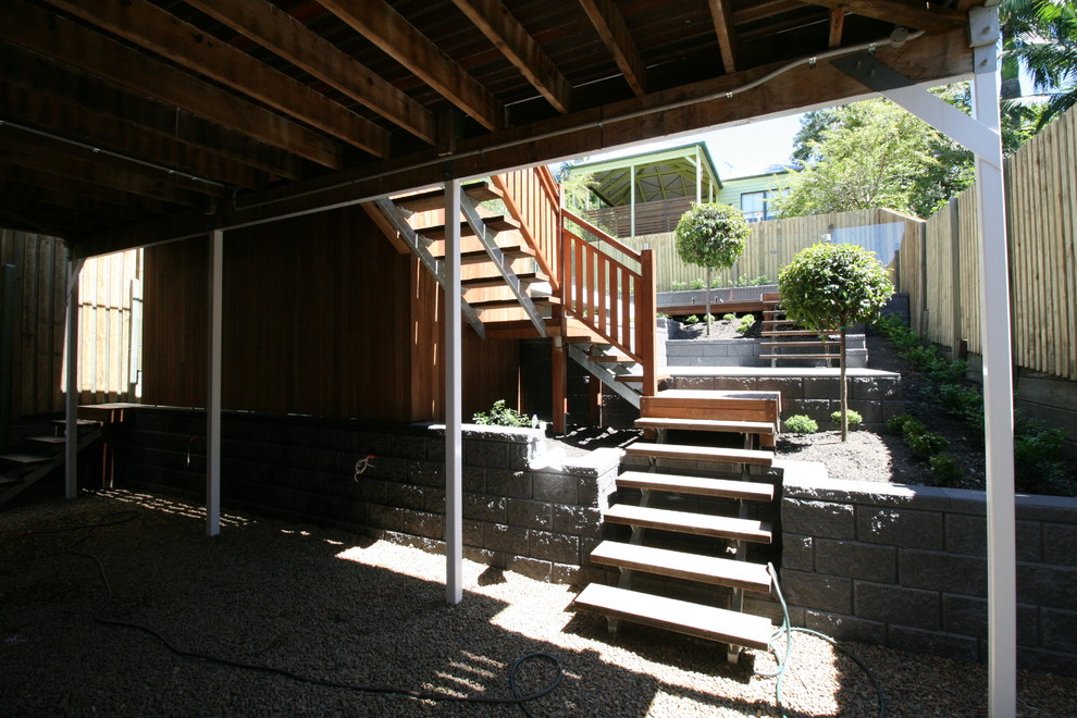 Photo of a modern home design in Brisbane.