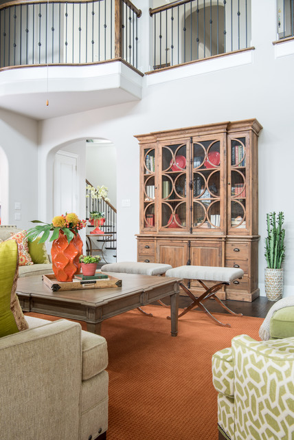 Transitional Great Room clasico-salon