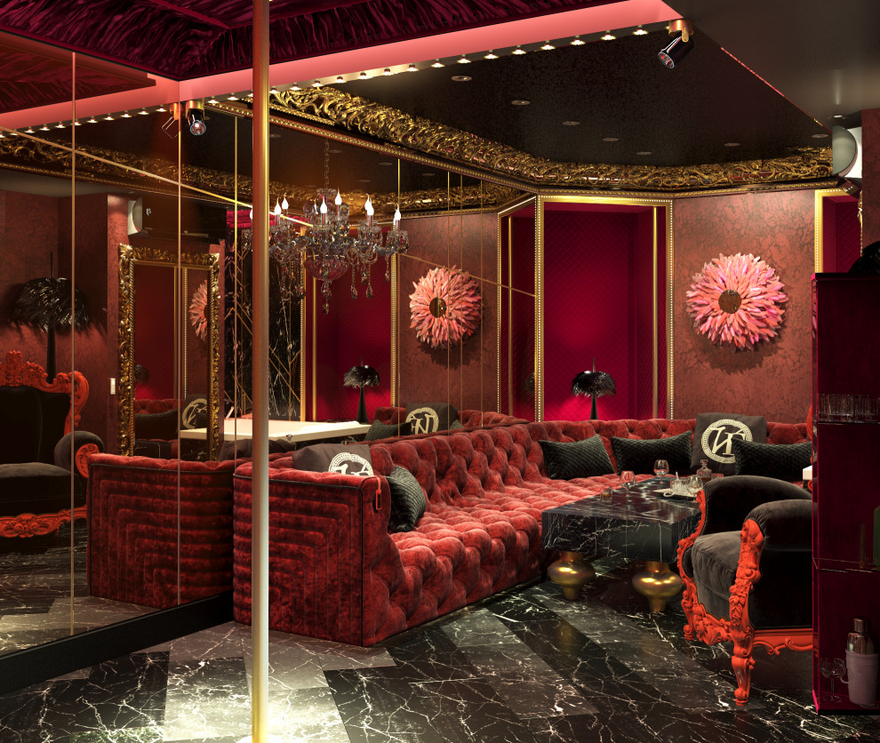 Дизайн необычной комнаты отдыха в стиле Burlesque