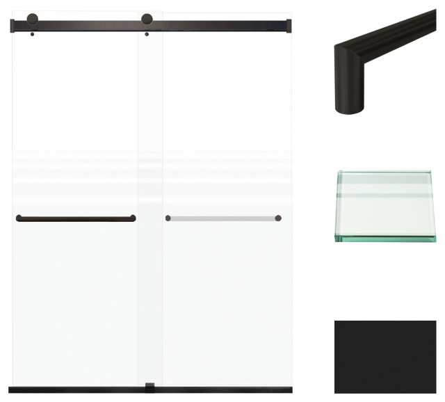 Transolid Brianna 60" W x 80" H Frameless Sliding Shower Door, 60 x 80