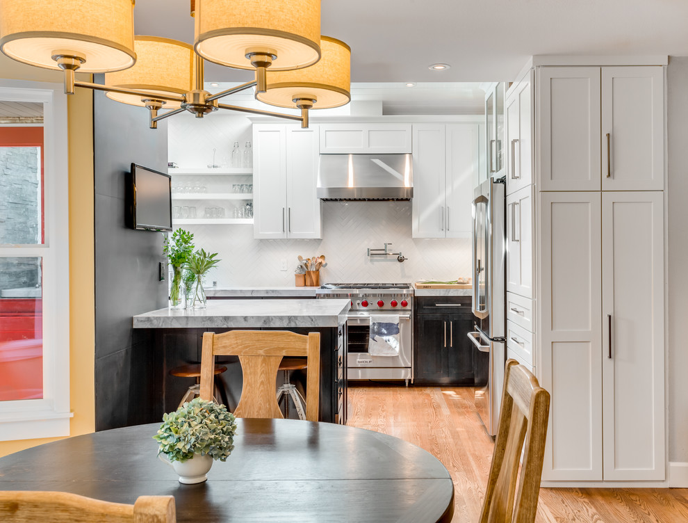 Inspiration for a transitional dining room remodel in Seattle