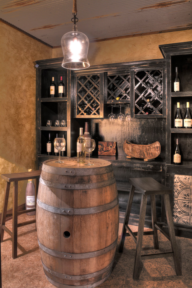 Design ideas for a country wine cellar in Minneapolis with diamond bins.