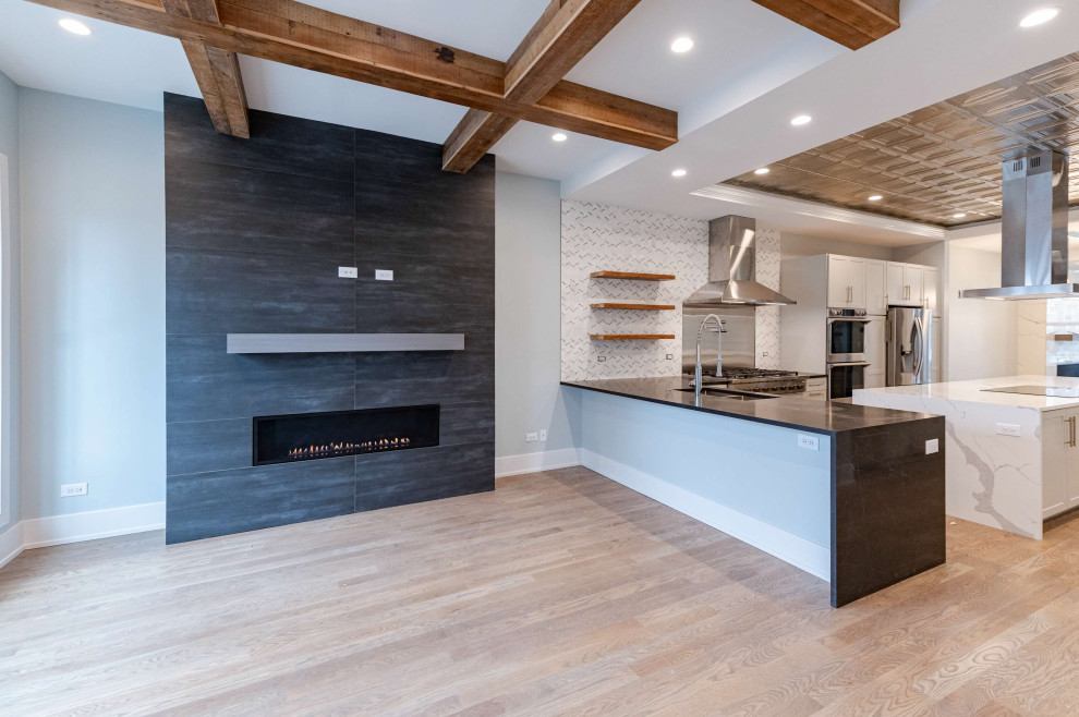 Chicago Open Concept Living Room & Kitchen Remodel