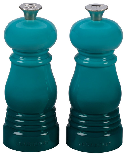 Le Creuset, Black Petite 5" Salt And Pepper Mill Set Traditional
