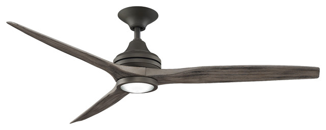 Spitfire Ceiling 60 Fan Matte Greige Motor Weathered Wood Blades