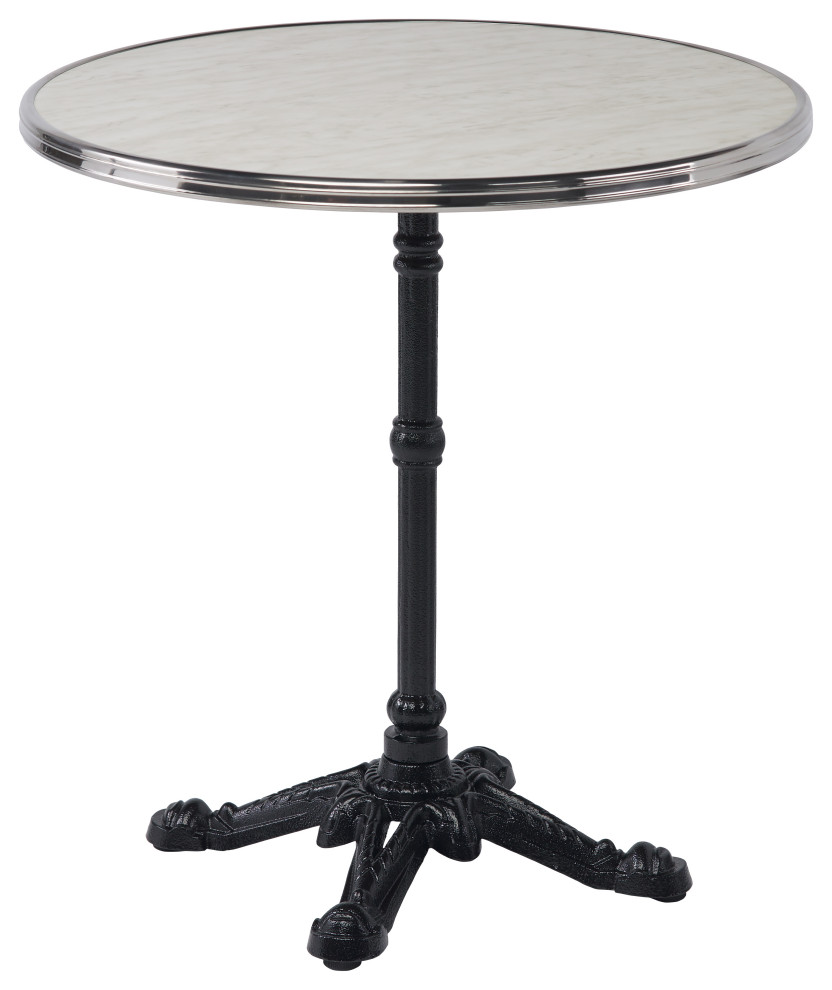 4Prong Cast Iron French Bistro Outdoor Table Base, Black Traditional