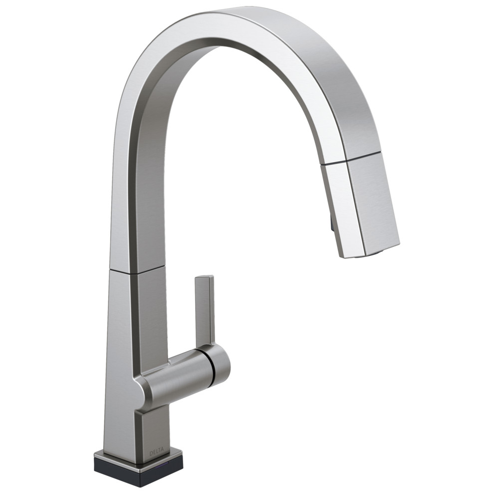 Delta Pivotal Kitchen Faucet With Touch2O, Arctic Stainless, 9193T-AR-DST