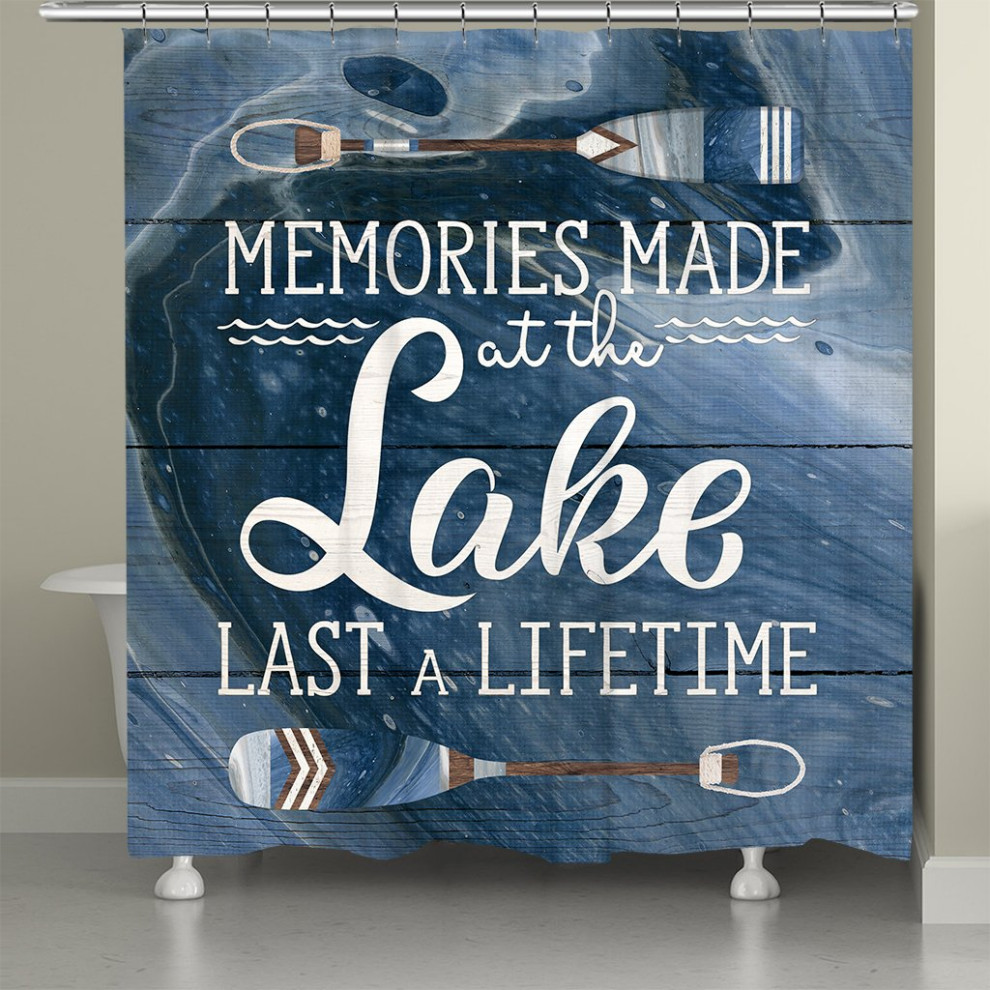 Memories At The Lake Shower Curtain Rustic Shower Curtains by