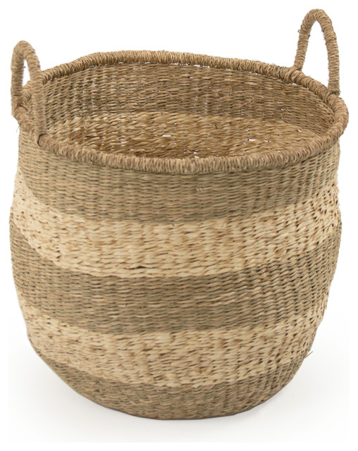 Rounded Basket w/ Handles, 17.5x15"