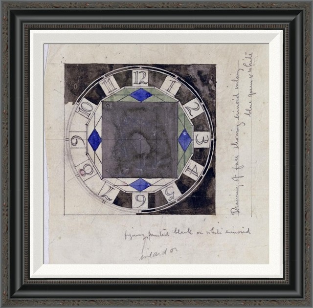 "Design For Clock Face, 1917"  by Charles Rennie Mackintosh, 22x22"