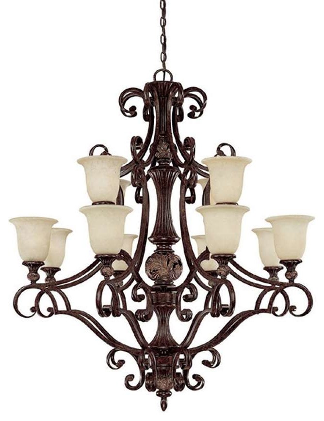 Capital Lighting Manchester 12Light Chandelier, Chesterfield Brown