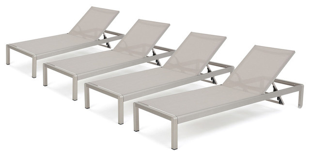 C Bay Outdoor Mesh Chaise Lounge Set Of 4 Contemporary C Bay Outdoor Mesh Chaise Lounge Set Of 4