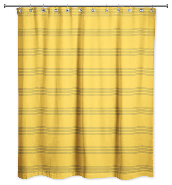 Yellow Stripes Shower Curtain Contemporary Shower Curtains by