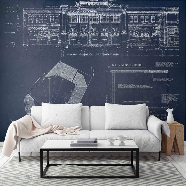 Fenway Park Blueprint Wallpaper Mural Small Fenway Park Blueprint Wallpaper Mural Small