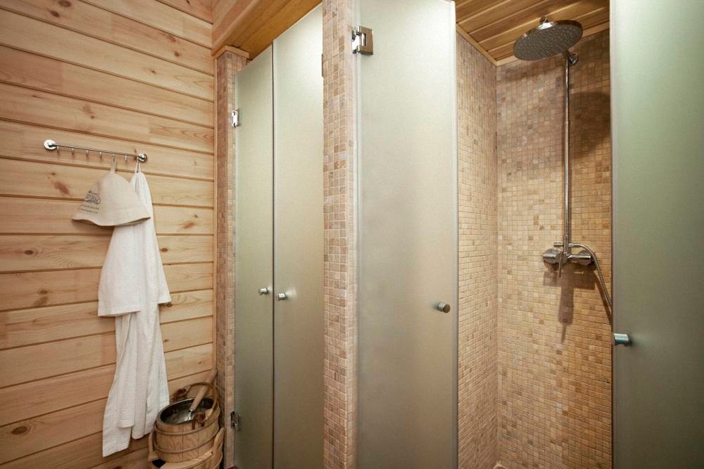 Баня в доме из клееного бруса