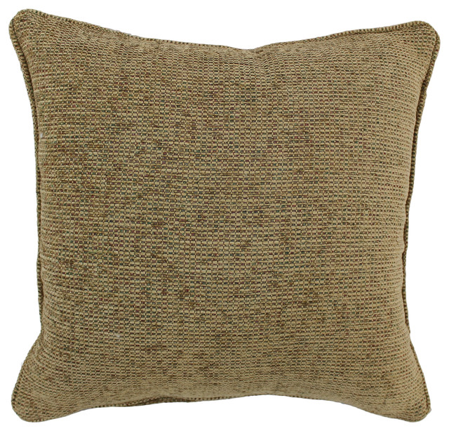 18" Square Jacquard Chenille Throw Pillow Insert, Autumn Gingham