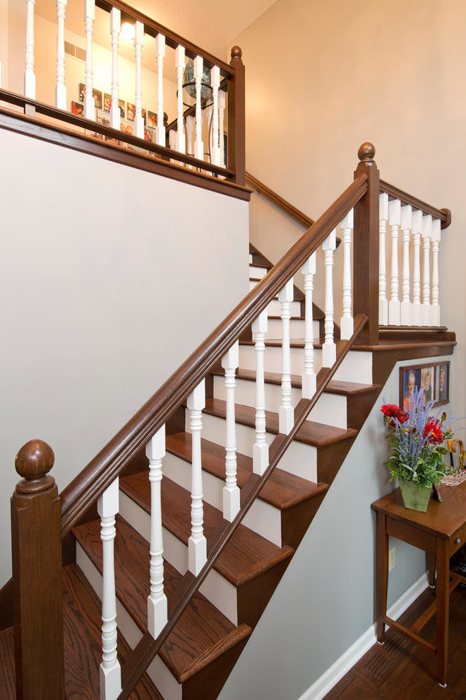 Inspiration for a transitional staircase remodel in Minneapolis