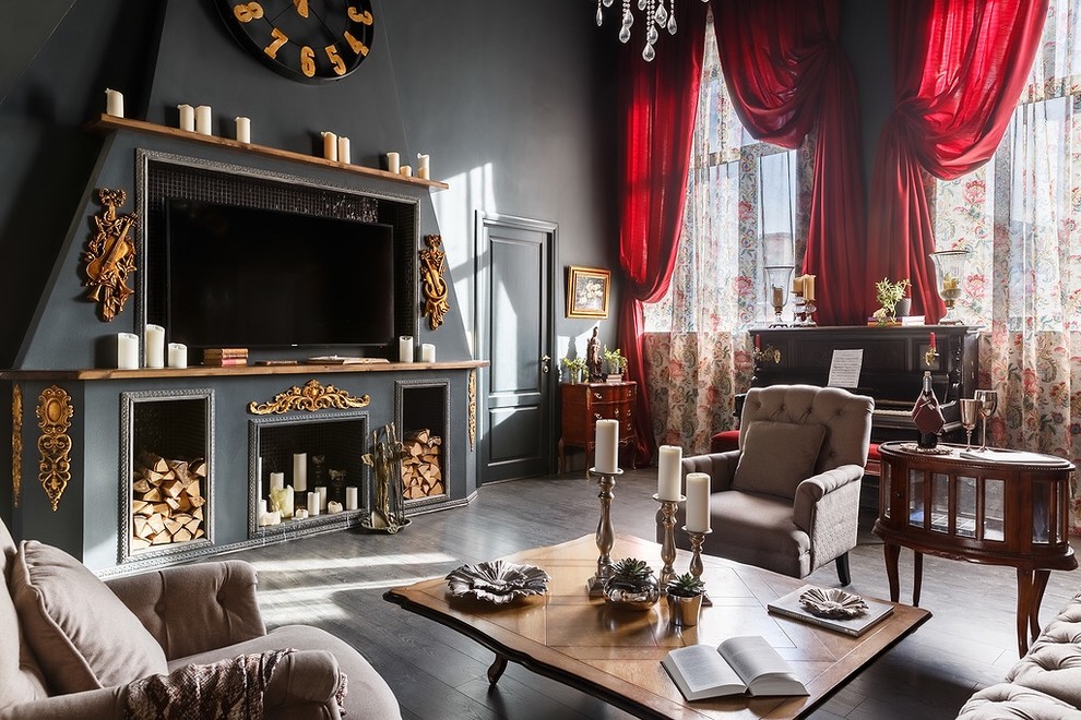 Inspiration for a transitional living room in Saint Petersburg.