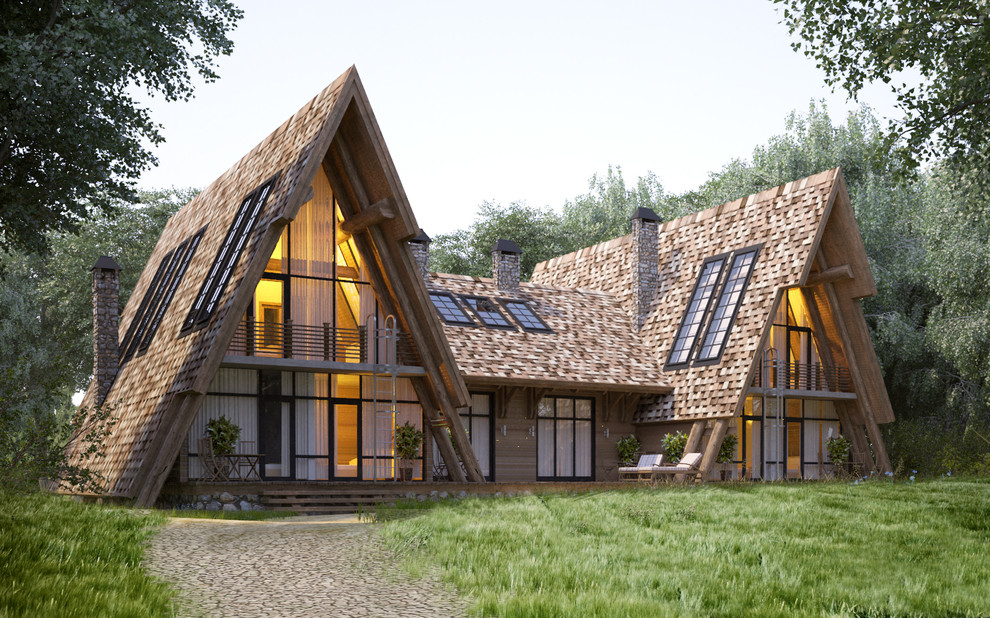 Задний фасад дома на 10 гостевых номеров.