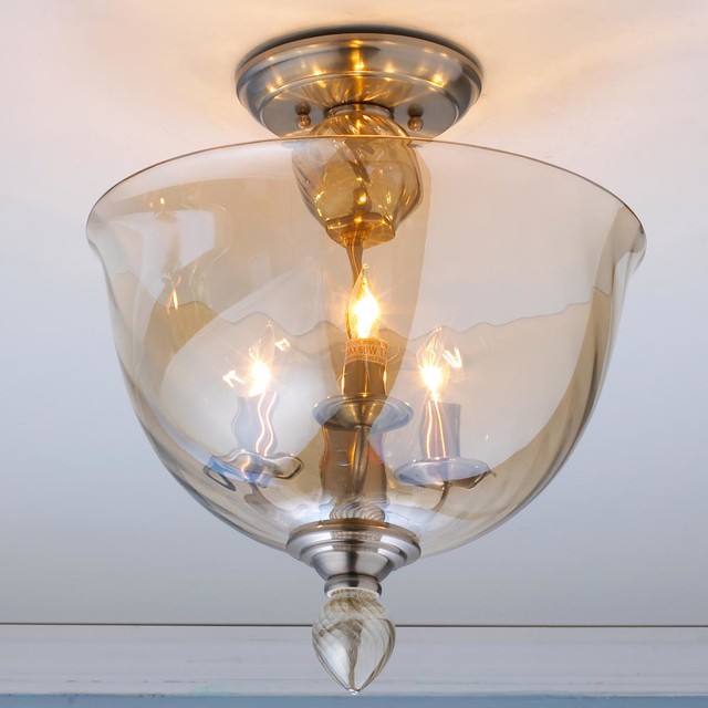 Modern Murano Glass Bowl Semi Flush Ceiling Light