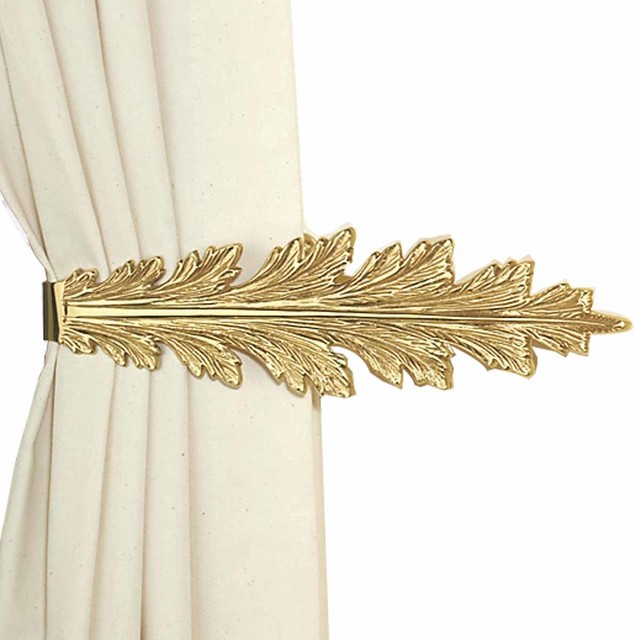 Pair Brass Decorative Drapery Medallion Curtain tiebacks 