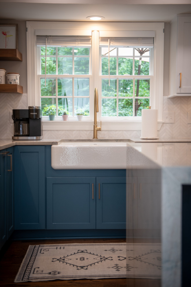 Kitchen with Stunning Waterfall Island