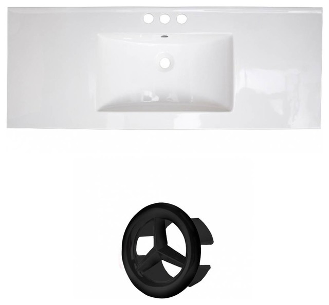 Bathroom Vanity Top With Black Overflow Cap