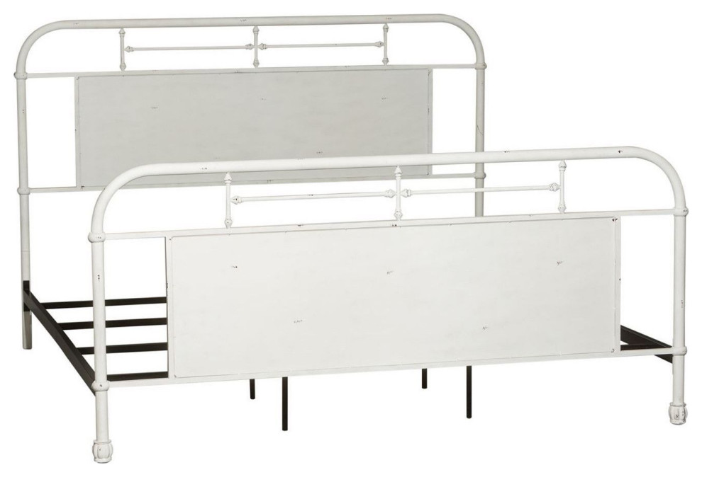 Liberty Furniture Vintage Series Queen Metal Bed , Antique White