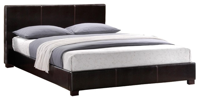 Zoltar Cal King Platform Bed Dark Brown