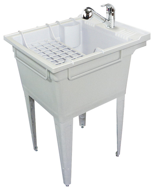 Transolid 22 Floor Mounted Laundry Tub With Faucet And Accessory