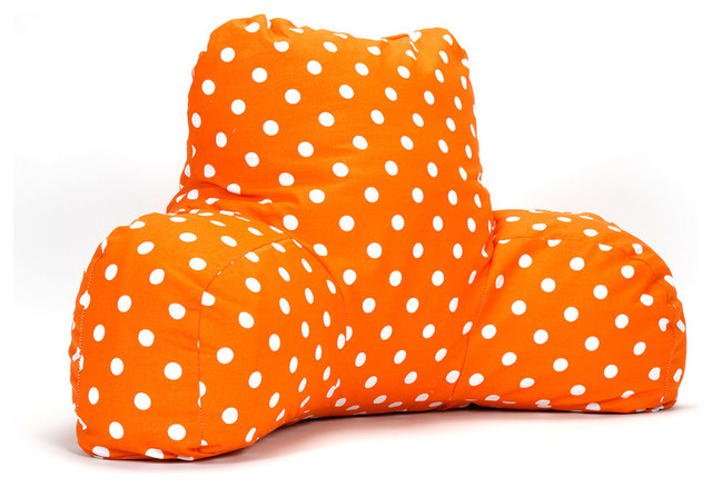 Indoor Tangerine Small Polka Dot Reading Pillow